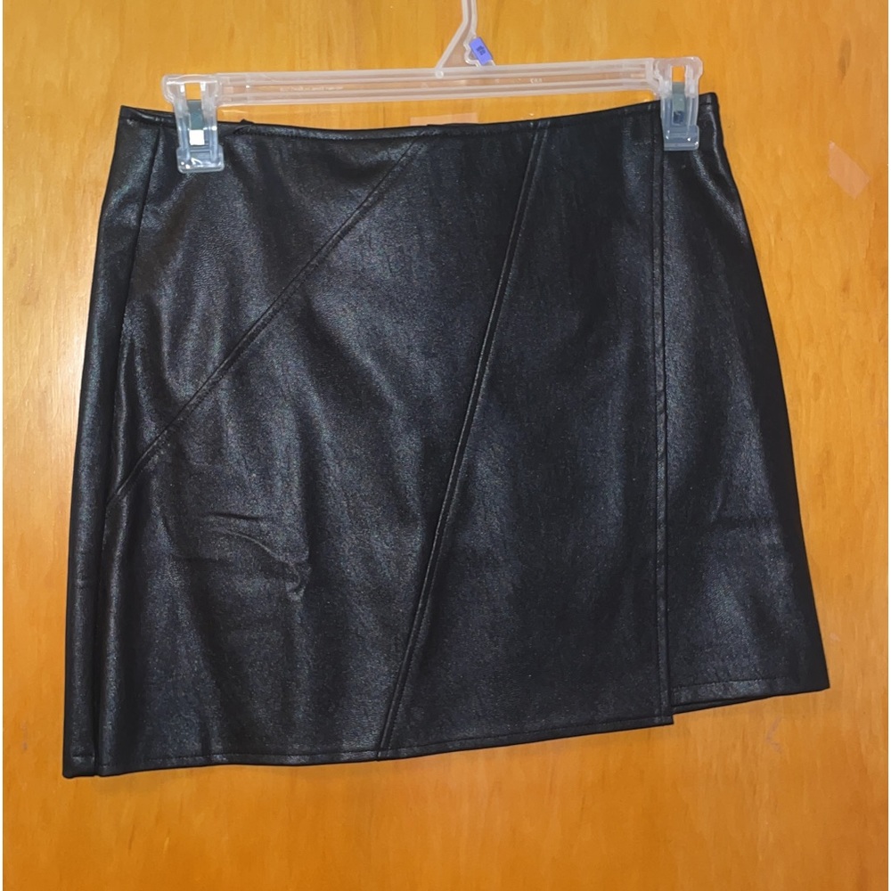 NWT leather black skirt